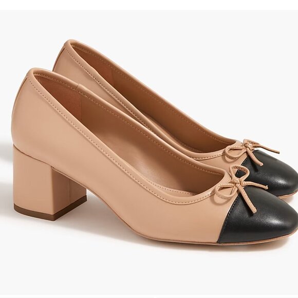 J. Crew Cap-toe ballet block heels NEW size 7.5 - Picture 1 of 5